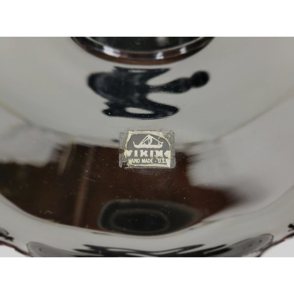 Vintage Viking Glass Black Amethyst Dolphin‎ Fish Serving Tray Platter 11" - Picture 4 of 11